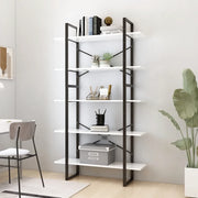 Libreria a 5 Ripiani Bianca 100x30x175 cm in Legno Multistrato 3081998