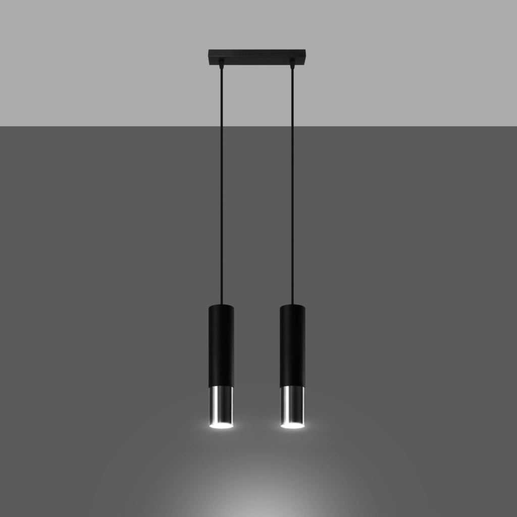 Lampada da soffitto moderna LOOPEZ 2x GU10 LED Max 10W Acciaio cromato nero