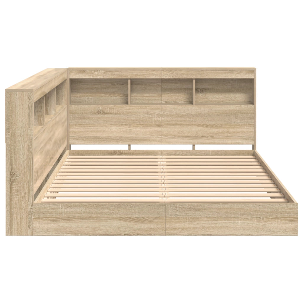 Letto a libreria Rovere Sonoma 160x200 cm Legno ingegnerizzato