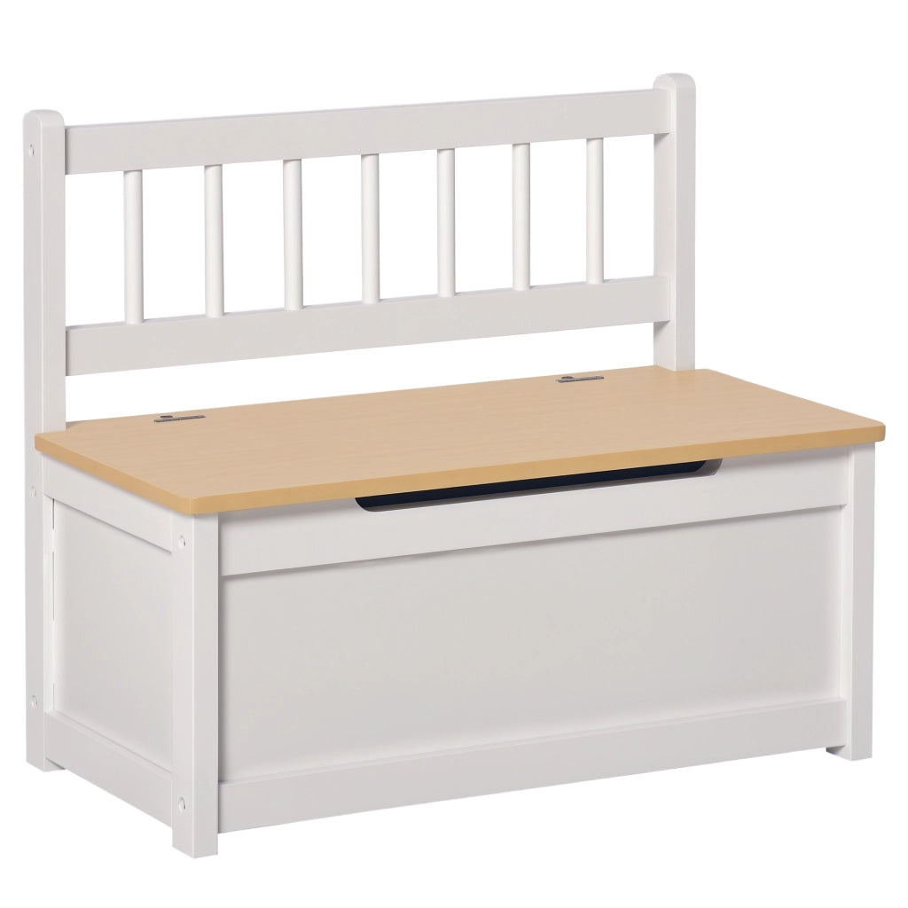 Cassa per Giocattoli con Seduta ¨C zephmum ¨C Bianco 60x30x50 cm