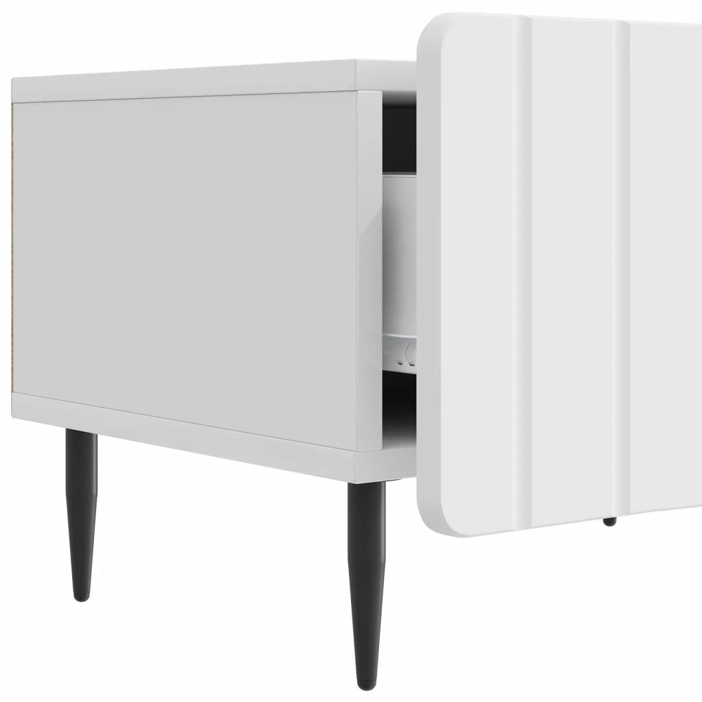 Mobile TV Bianco Lucido 147 x 34,5 x 32 cm Legno ingegnerizzato 894479