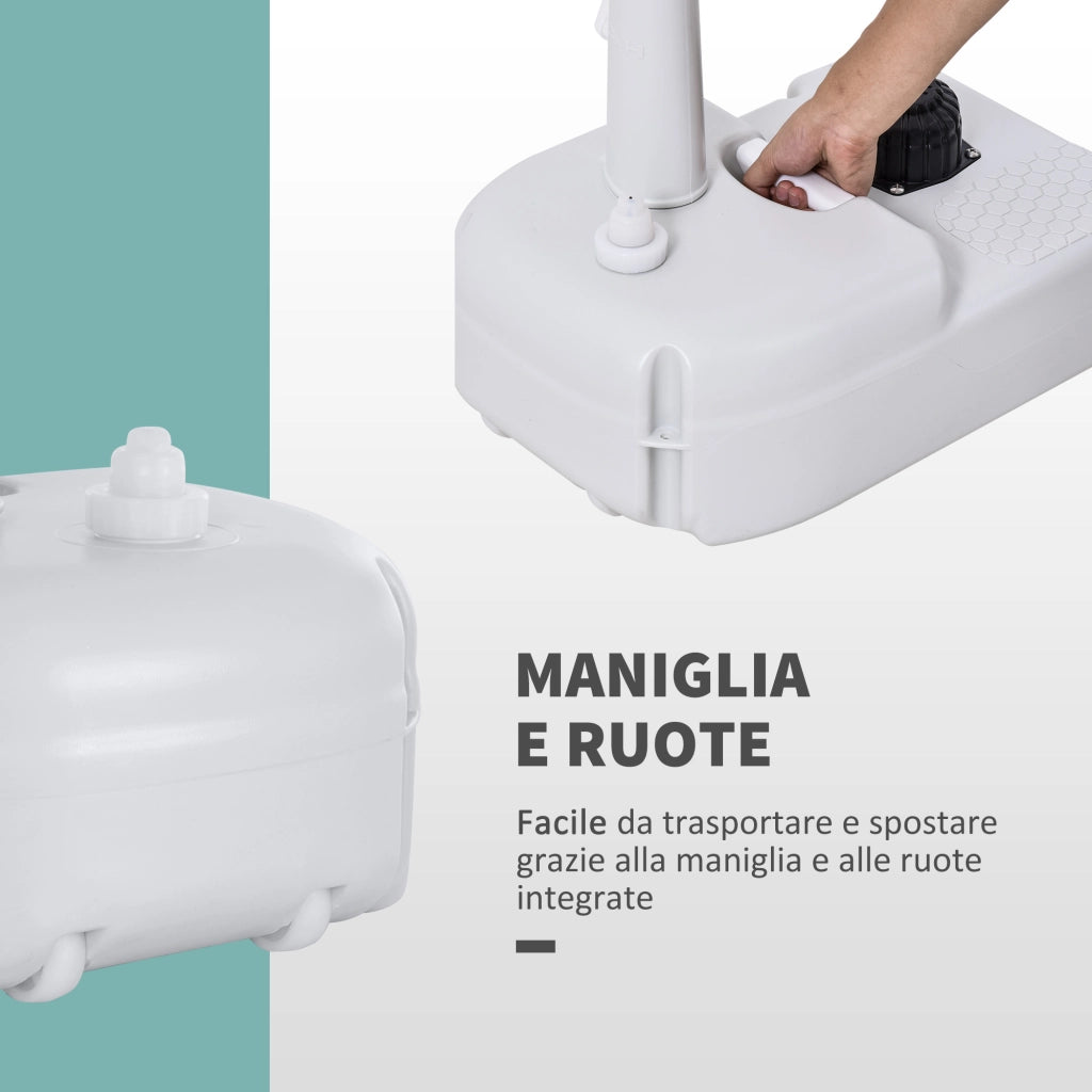 EasyComfort Lavabo Portatile da Campeggio con 2 Ruote, Serbatoio Acqua 17L e Serbatoio Sapone 2.5L, 51x33.5x103cm