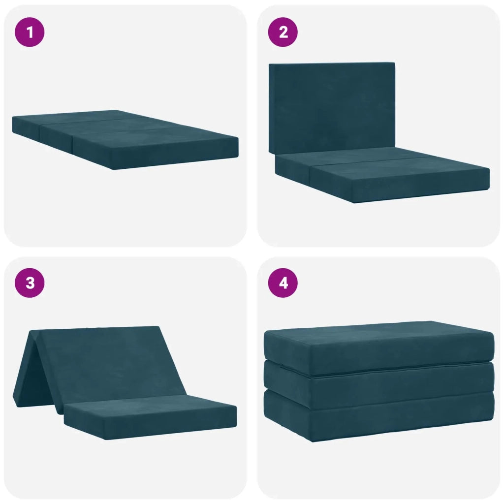 Divano Letto Pieghevole 100 x 67 x 45 cm Blu 900202
