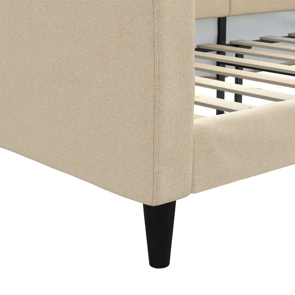 Letto da Giorno Crema 100x200 cm in Tessuto 354042