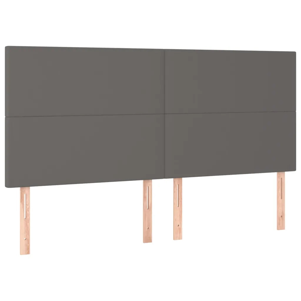 Testiera | Testata Grigio 160x5x118/128 cm in Similpelle