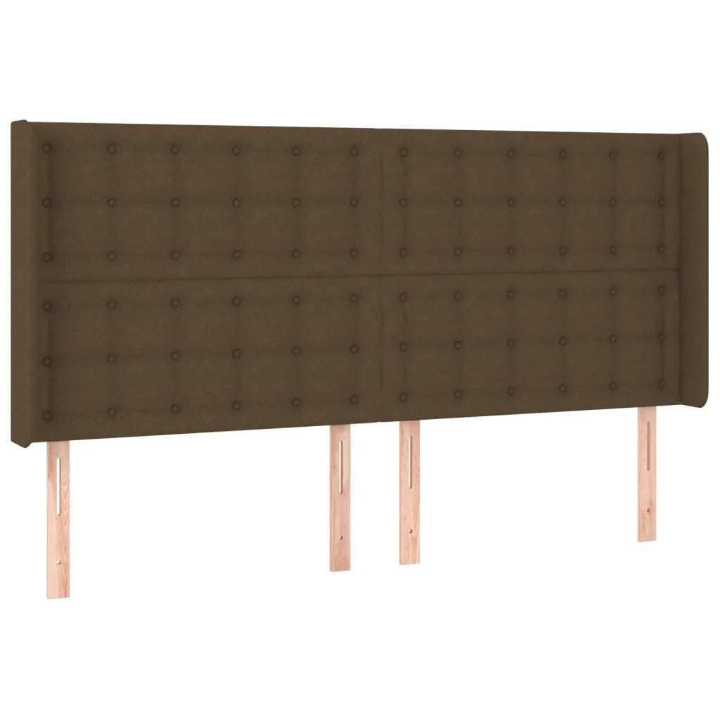 Letto a Molle Materasso e LED Marrone Scuro 160x200 cm Tessuto