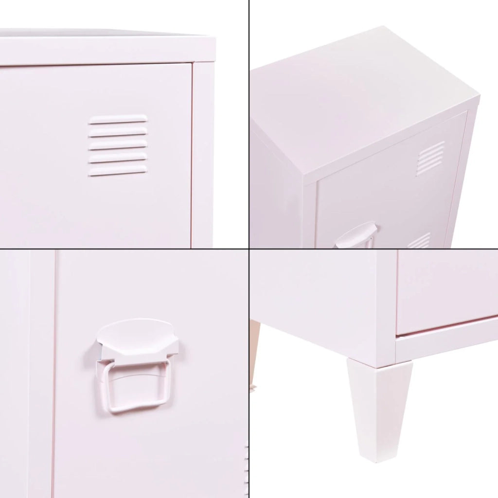 Comodino comodino cassettiera mobile contenitore in acciaio laminato 57 x 40 x 30 cm rosa 03_0011015