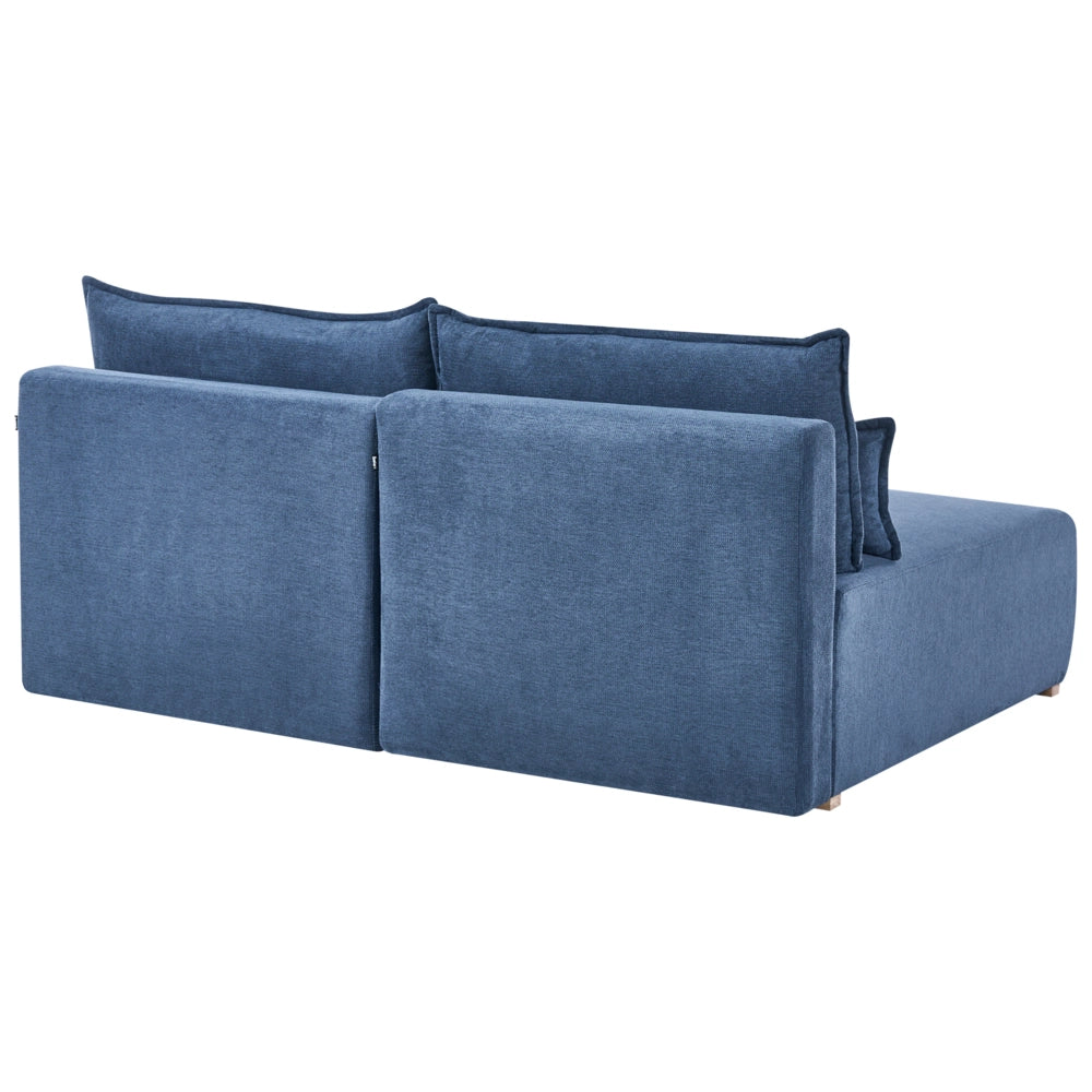 Divano componibile in tessuto blu imbottito con funzione letto e contenitore Stile minimalista