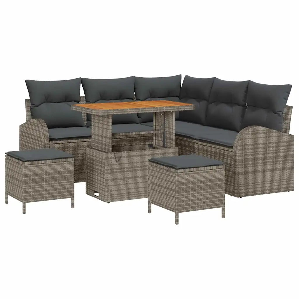 Set Divano da Giardino con cuscino 8 pcs Grigio 3364348