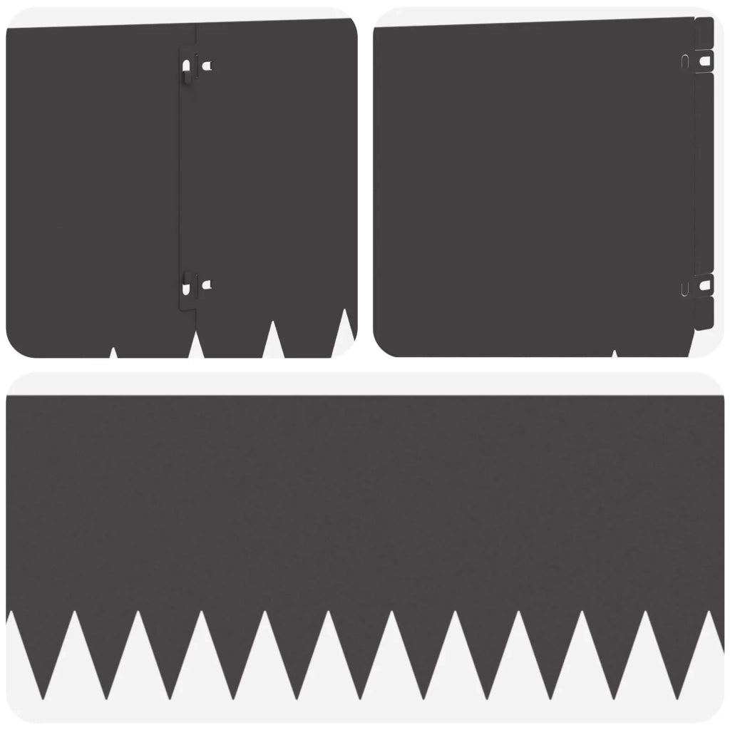 Bordura per Prato 10 pz 103 x 30 cm Acciaio Nero 8008504