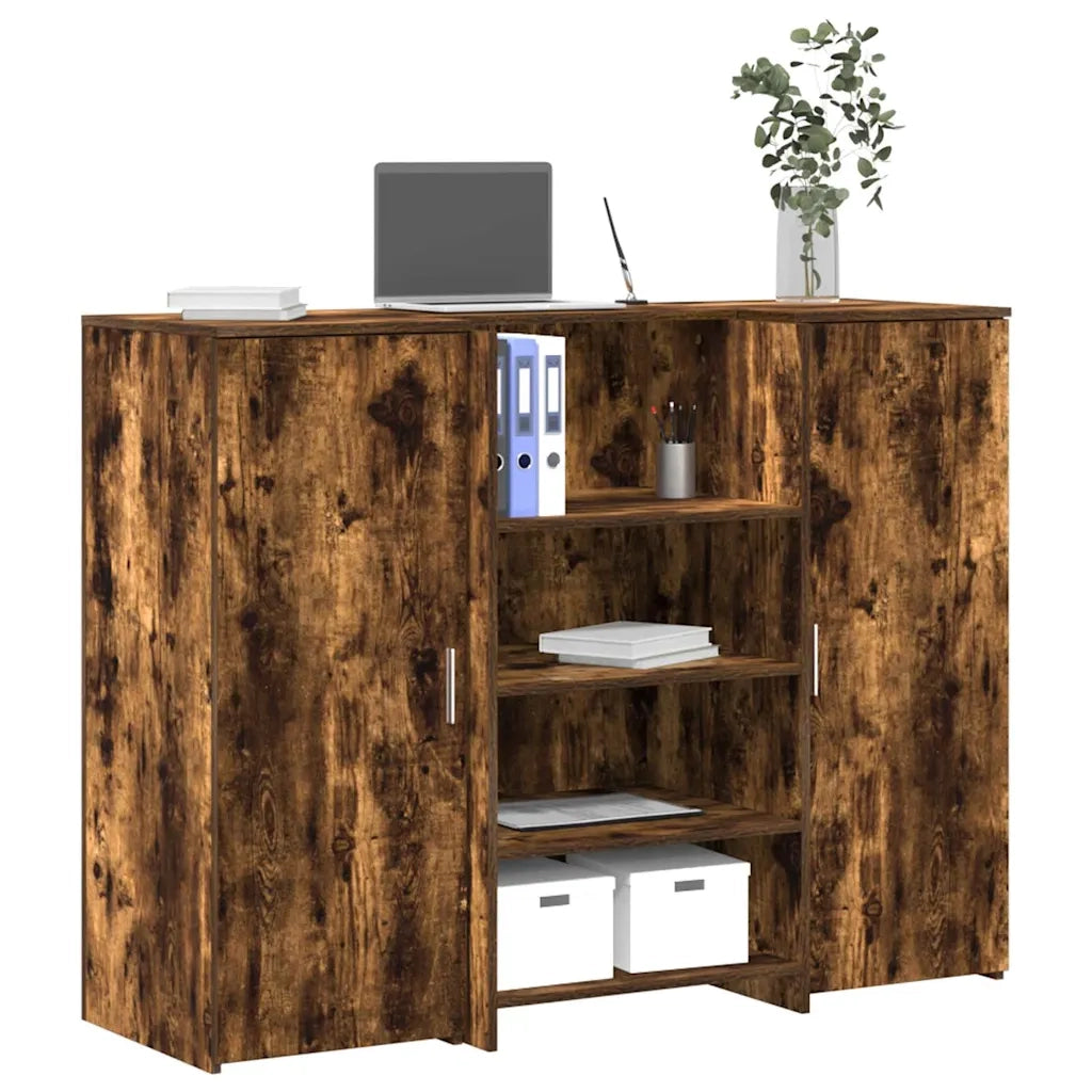 vidaXL Banco Reception Rovere Fumo 135x50x103,5cm in Legno Multistrato
