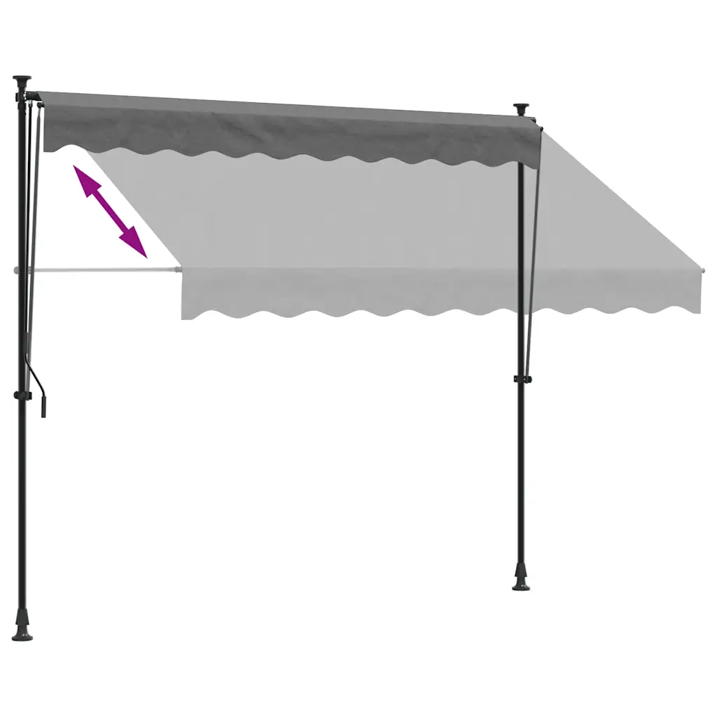 Tenda da Sole | Tenda parasole Retrattile Antracite 250x150 cm Tessuto e Acciaio