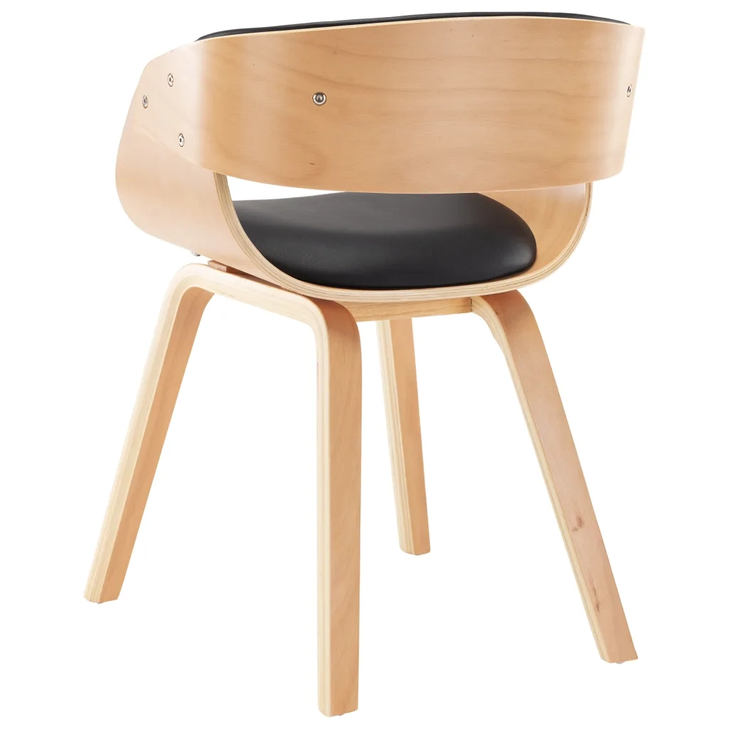 Sedie da Pranzo 2 pz Nere in Legno Curvato e Similpelle 278865