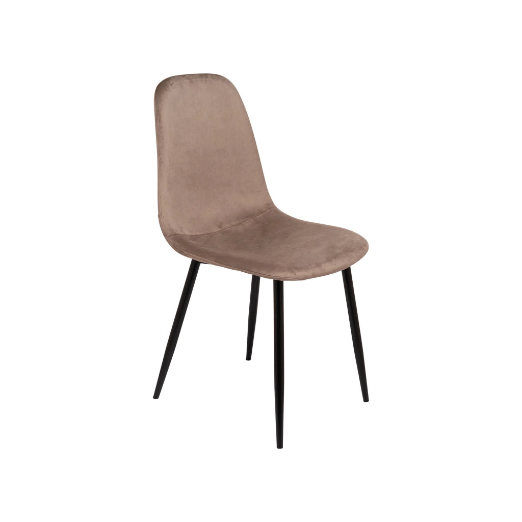 Set di 4 sedie Arter, Poltrona rivestita in velluto, Sedia da pranzo imbottita, Seduta per riunioni, 45x56h87 cm, Grigio