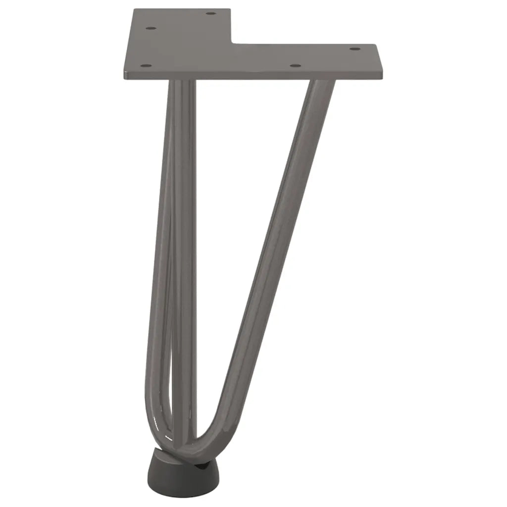 Gambe a forcina per tavolino 4 pz | Piede del tavolo in acciaio naturale 20 cm in acciaio massiccio