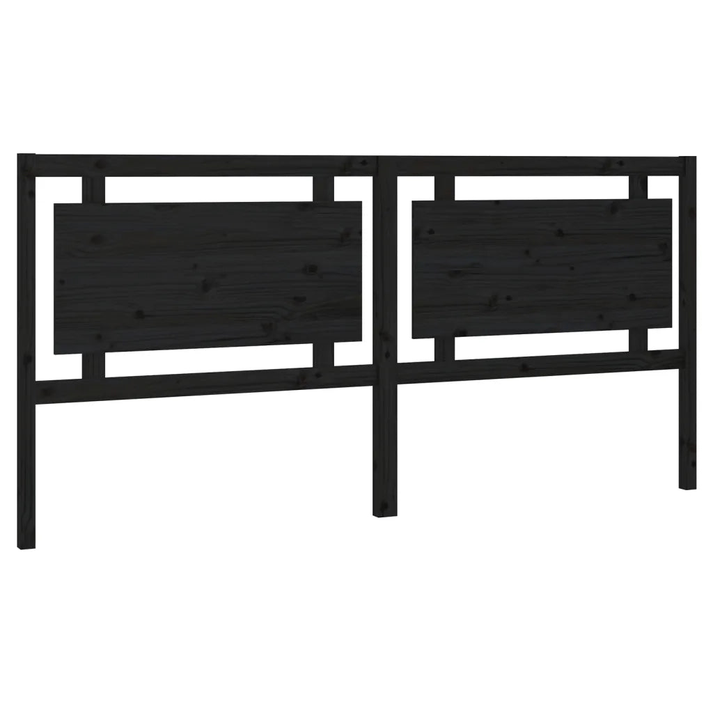 Testiera per Letto Nera 205,5x4x100cm in Legno Massello di Pino cod mxl 34968