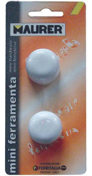 Fermaporta adesivo paracolpo maurer bianco - cf blister 2pz