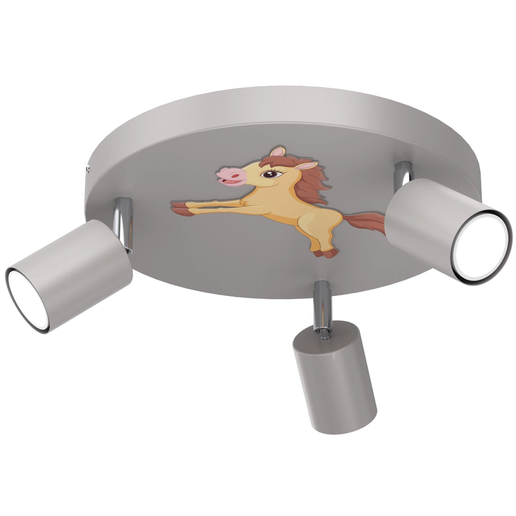Plafoniera Luminex Fun grigia rotonda 3 spot GU10