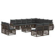 Set Divano da Giardino 13 pcs Grigio e Grigio Scuro polyrattan