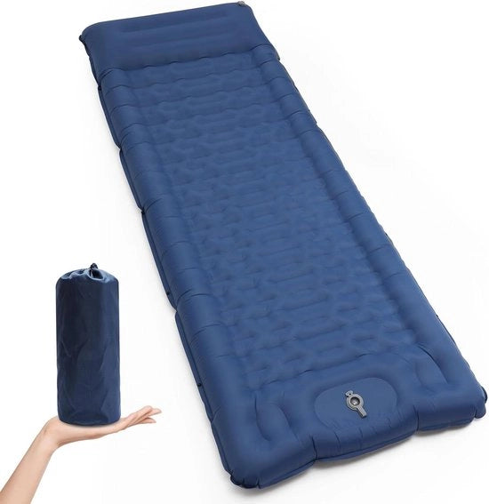 Matrice di Soggiorno Autoinflante 12 cm Matrimoniale Leggera con Pompino Integrato - Letto Aria Imbottito Acquapazza per Campeggio Esterno