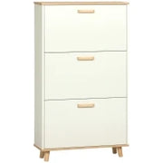 Mobile Scarpiera Salvaspazio in Truciolato con 3 Cassetti e 2 Ripiani Interni Regolabili, 70x23.5x122 cm, Bianco