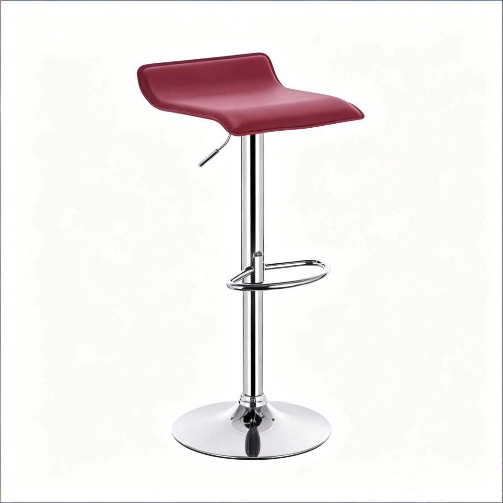 SGABELLO BAR girevole regolabile 62-84 cm in similpelle rosso vino