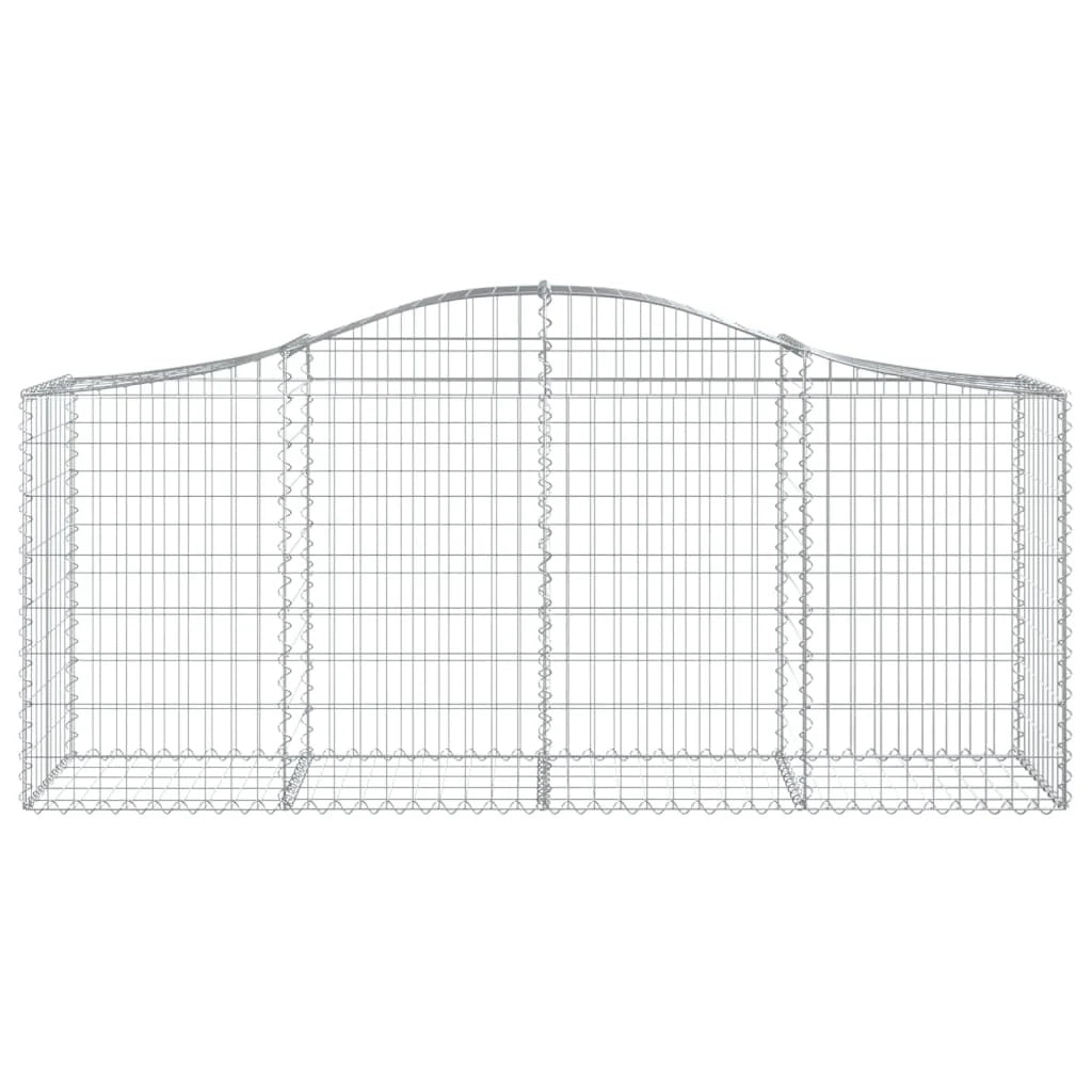 Set di 4 gabbioni ad arco per recinzione gabbia o muro di contenimento 200 x 50 x 80/100 cm ferro zincato argento 02_0041454