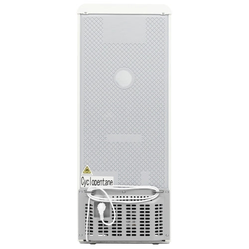 Frigorifero retrò; frigorifero-freezer combo; volume totale 92L; congelatore 28L; mensole per porte; mensole in vetro; luce LED; efficiente energetico; bianco antico