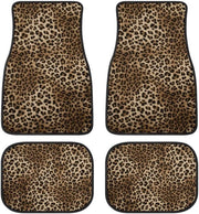 Set di Tappeti per Auto - Tappeti per Auto - Protezione dell'Interni - Forma Universale - 4 pezzi - Disegno di Leopardo