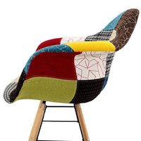 Marvin Poltrona Patchwork Relax Sedia Colorata Design In Tessuto Con Struttura Legno Di Faggio Schienale Braccioli Imbot
