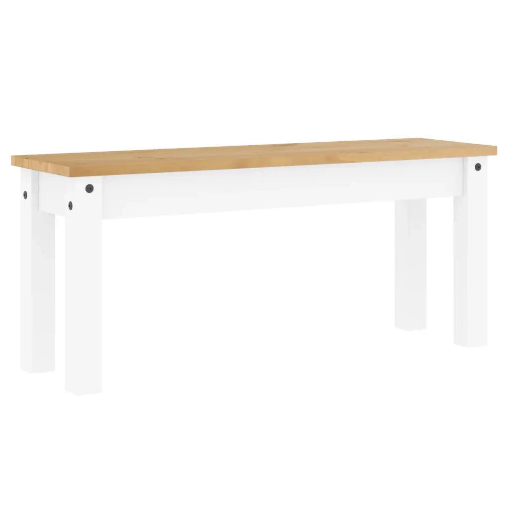 Panca da Pranzo PANAMA Bianca 105x30x45 cm Legno Massello Pino CFW7468861