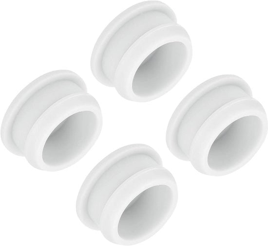 Stopper in silicone con chiusura a click per pannelli cucina rotondi - Acqua resistente - 23 mm di diametro - Bianco - Confezione da 4 pezzi