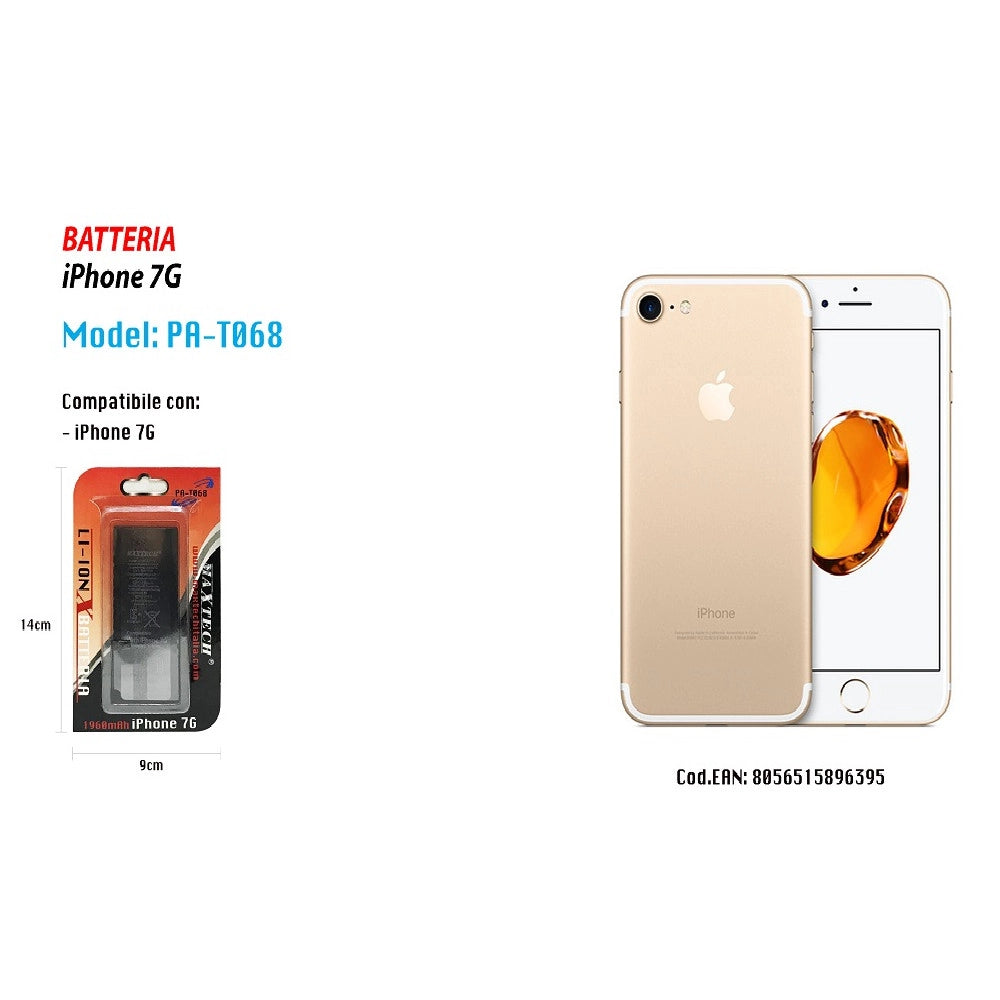 Trade Shop - Batteria Compatibile Con Iphone 7g Maxtech Li-ion Ricambio 1960mah Samsung Pa-t068 -