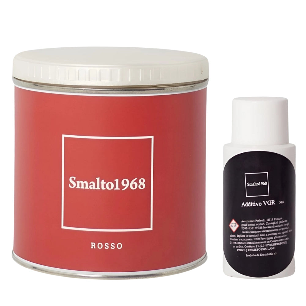 Smalto1968 base acqua vgr piastrelle ceramiche supporti difficili l 0.5 *** colore- rosso, confezione 1