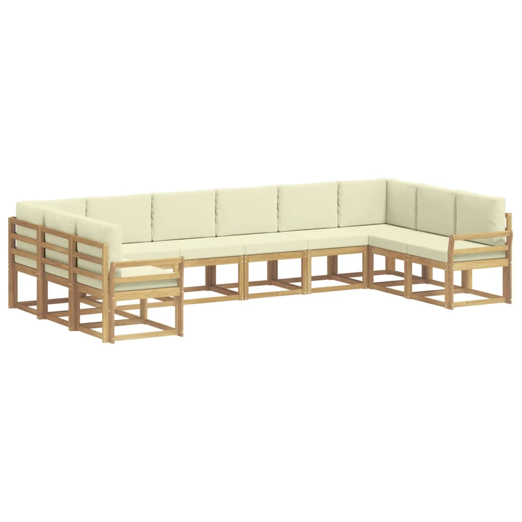 Set di divani da esterno 10 pz Bianco e Crema 3388289