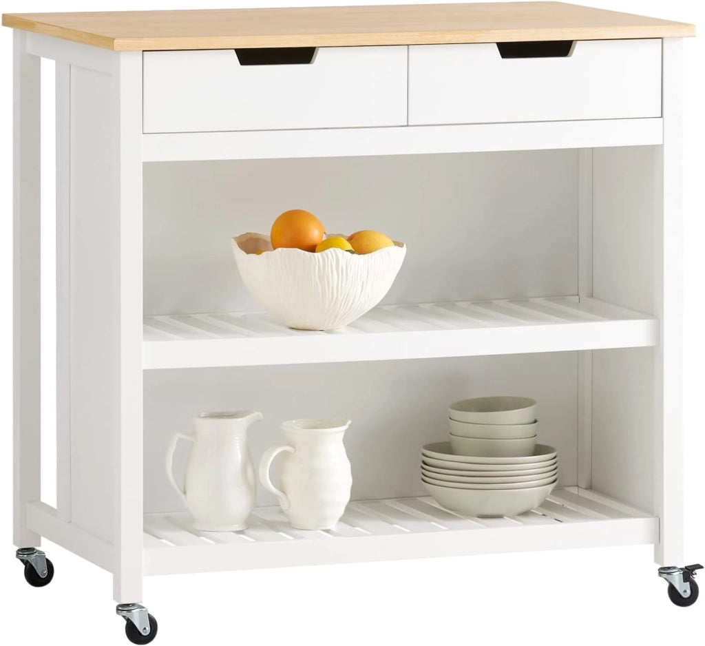 Mobile Cucina Salvaspazio Carrello Cucina con Ruote Credenza Cucina Mobiletto Cucina Dispensa Isola Cucina Mobile Cucina con Cassetti Piano in Legno Nero 98x94x58 cm FKW74-SCH
