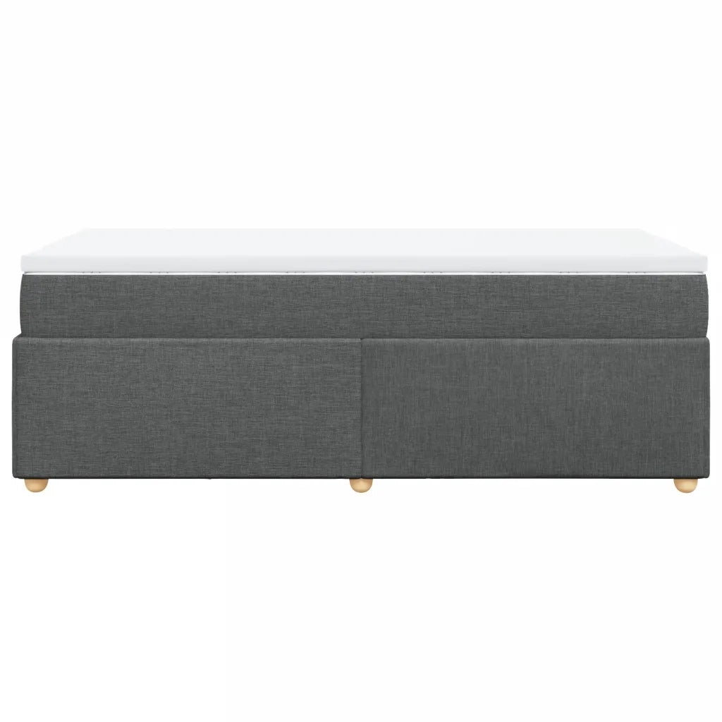 Giroletto a Molle con Materasso Grigio Scuro 90x190 cm Tessuto