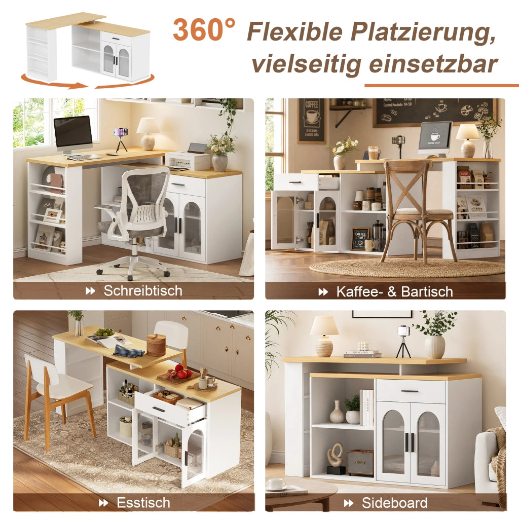 ISOLA CUCINA Girevole 136x50x78 cm MDF Bianco