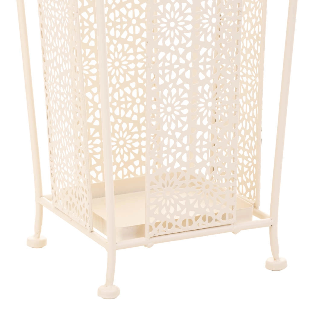 Portaombrelli quadrato in ferro battuto bianco 24x24x45h cm