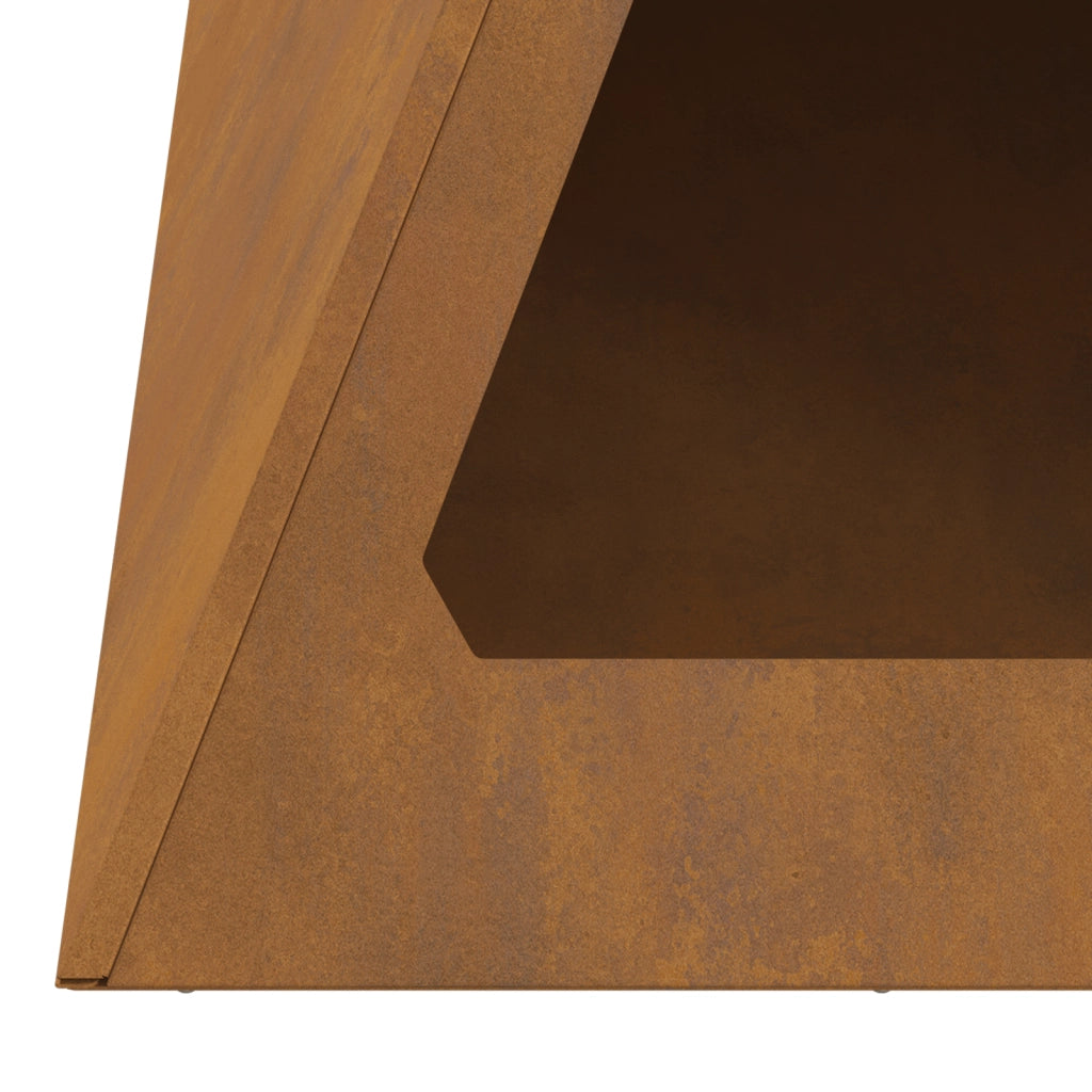 Caminetto a Piramide 50x50x51 cm Acciaio Invecchiato