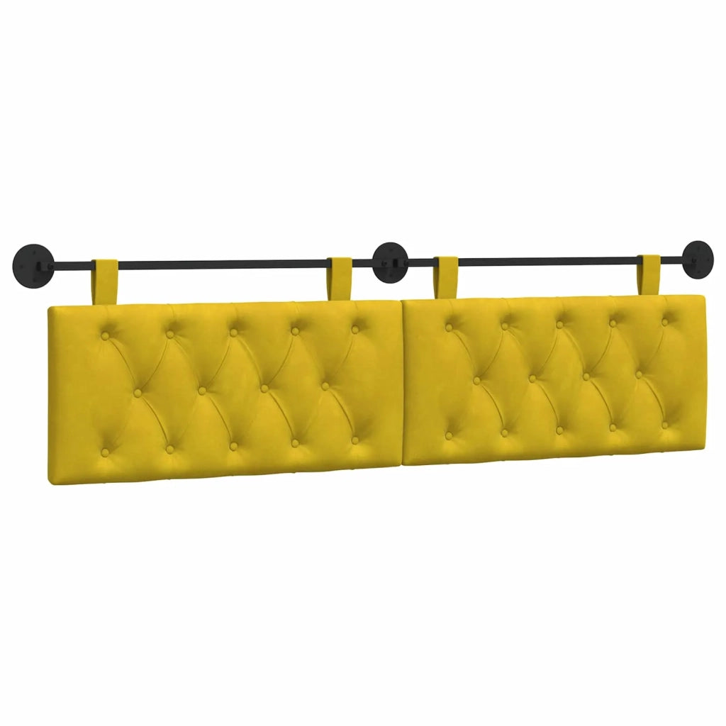 Testiera | Testata sospesa Con luce LED Giallo Velluto