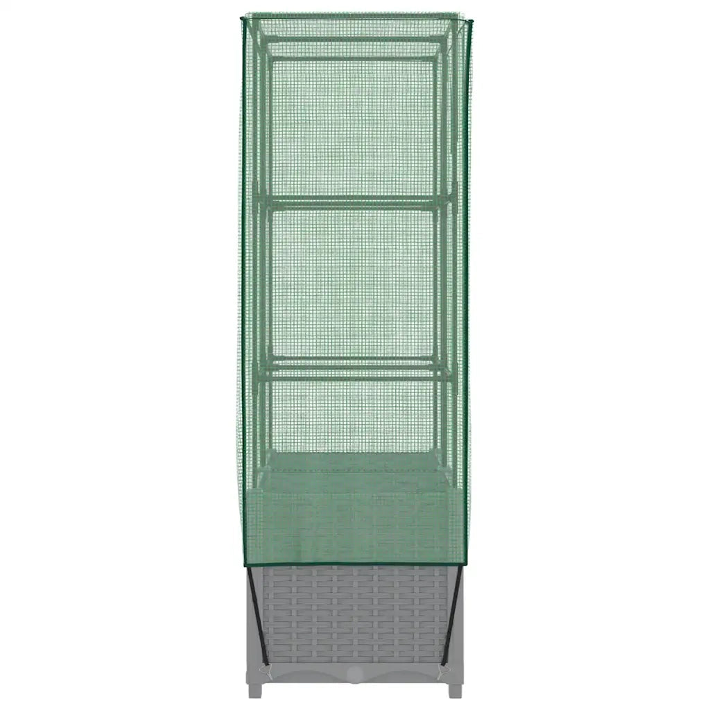 Letto Rialzato con Copertura Serra Effetto Rattan 80x40x138 cm