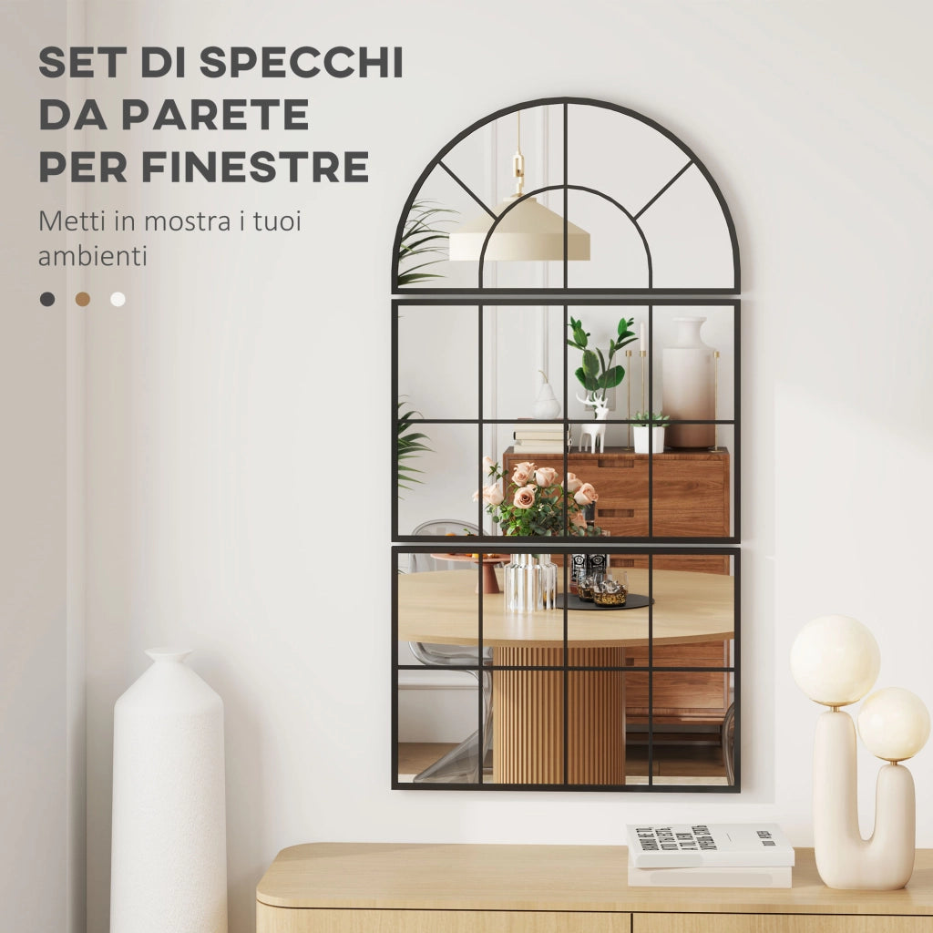 Specchio da Parete ad Arco Nero per Camera da Letto ¨C zephmum ¨C 76x43 cm