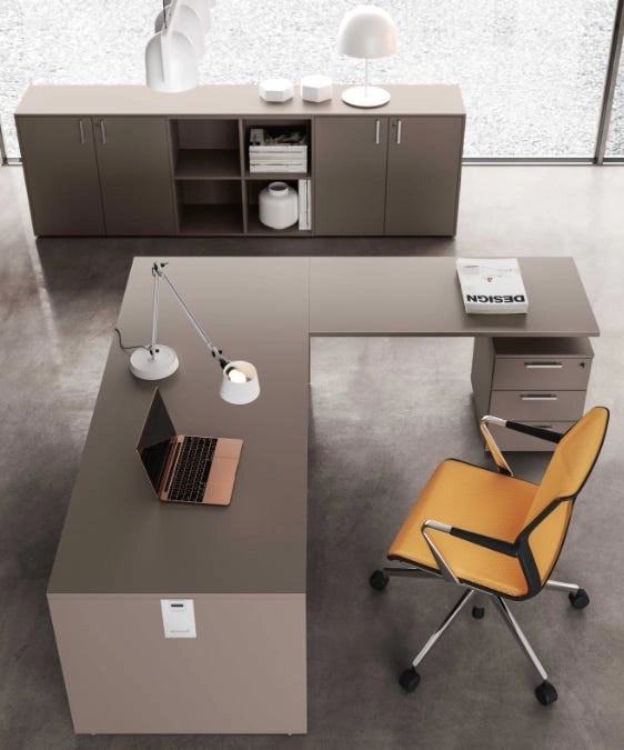 Allungo laterale per scrivania OFFICE con gamba pannellata in melaminico