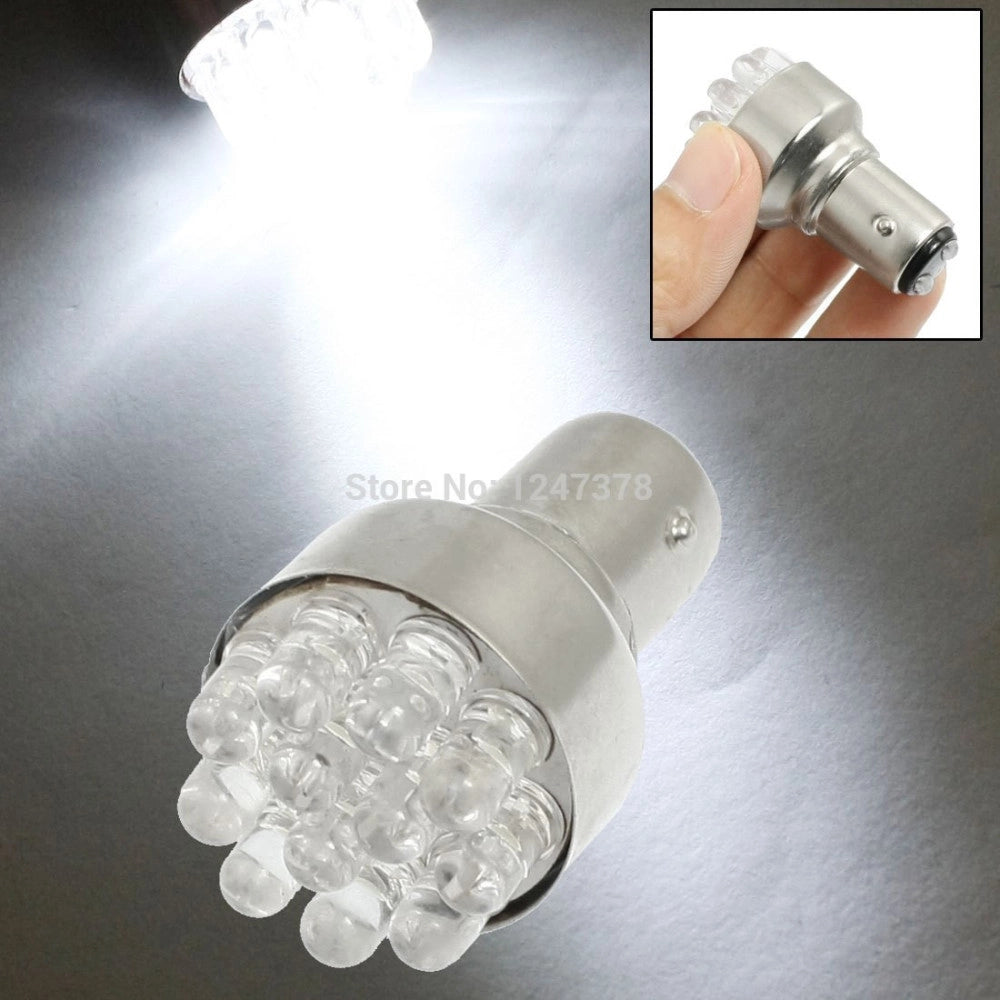 Trade Shop - Coppia Di Lampadine Gialle A Bulbi 12 Led Per Auto 12volt S25 Luce Gialla -