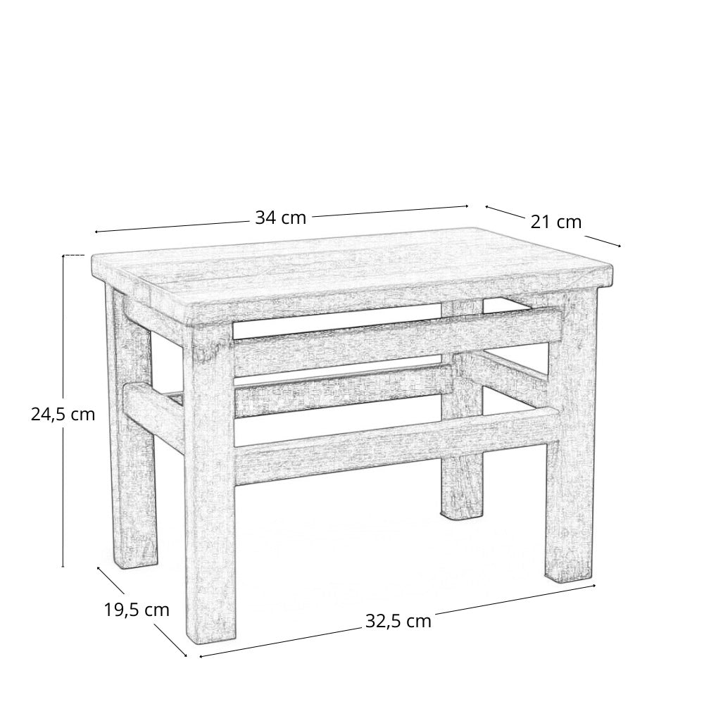 Set di 2 sgabelli bassi sgabellini panche poggiapiedi seduta in legno naturale
