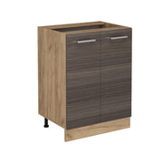 Mobiletto base cucina R-Line Grigio nobile/Rovere dorato 60 cm senza piano di lavoro Vicco
