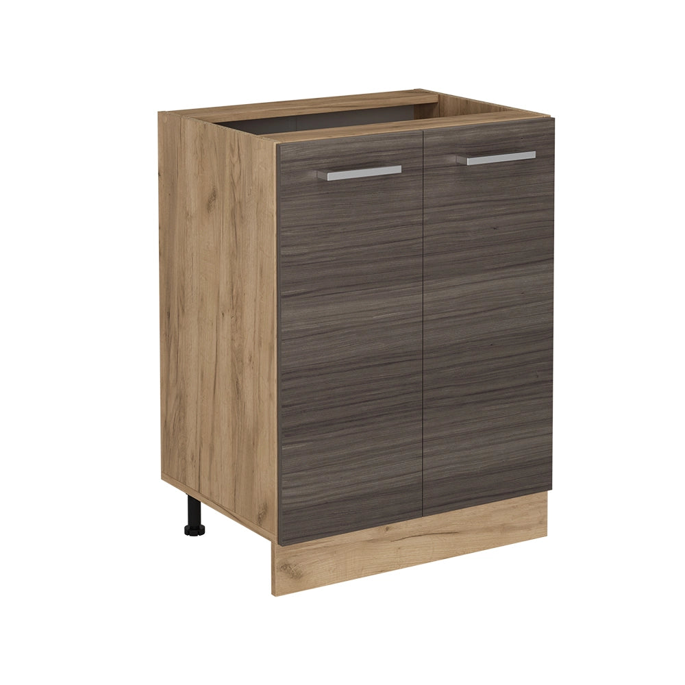 Mobiletto base cucina R-Line Grigio nobile/Rovere dorato 60 cm senza piano di lavoro Vicco