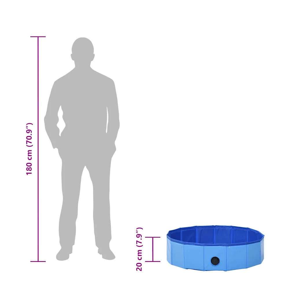 Piscina per Cani Pieghevole Blu 80x20 cm in PVC CFW7760825