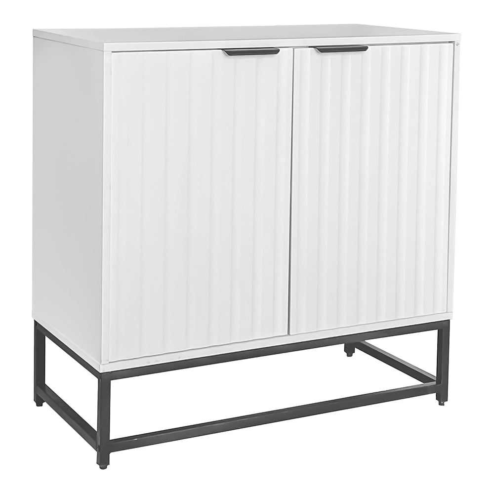 Comò - Xylo - 2 porte a scomparsa maniglie metallo 80x40x80cm